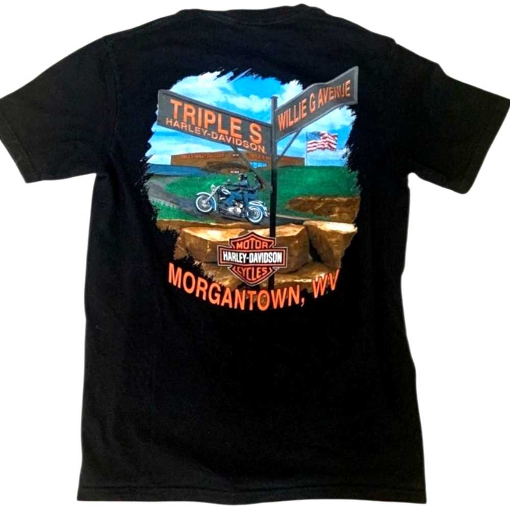 Harley Davidson Tee Women’s M Tshirt Graphic Short Sleeve Crewneck Morgantown